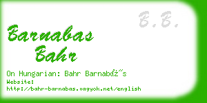 barnabas bahr business card